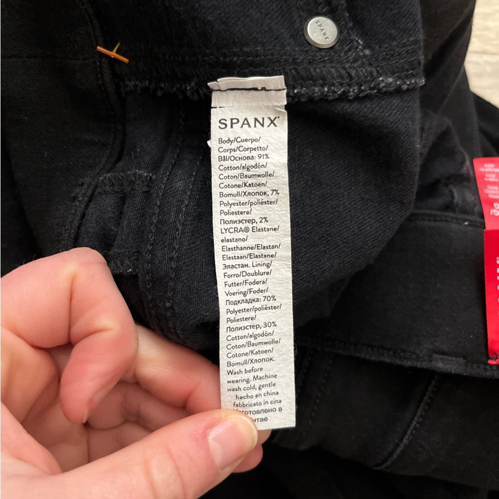 SPANX Black Flare Women's Jeans Obsidian Rinse - Size Large - Picture 4 of 7